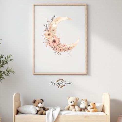 Buegelbild Boho Mond